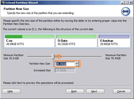 Extend partition