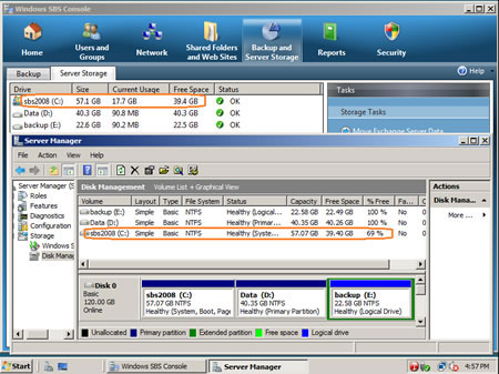 Resize sbs 2008 partition