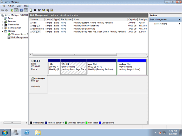 SBS 2011 disk management