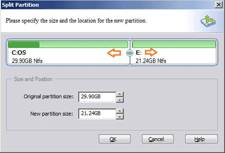 Shrink partition